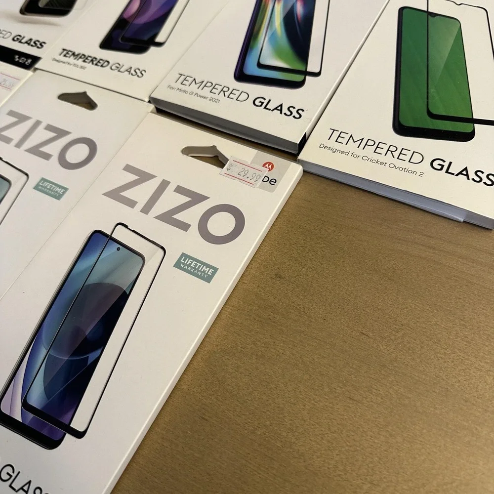 Zizo Tempered Glass Screen Protector Lot Clear IPhone 13 Moto G Cricket Ovation2